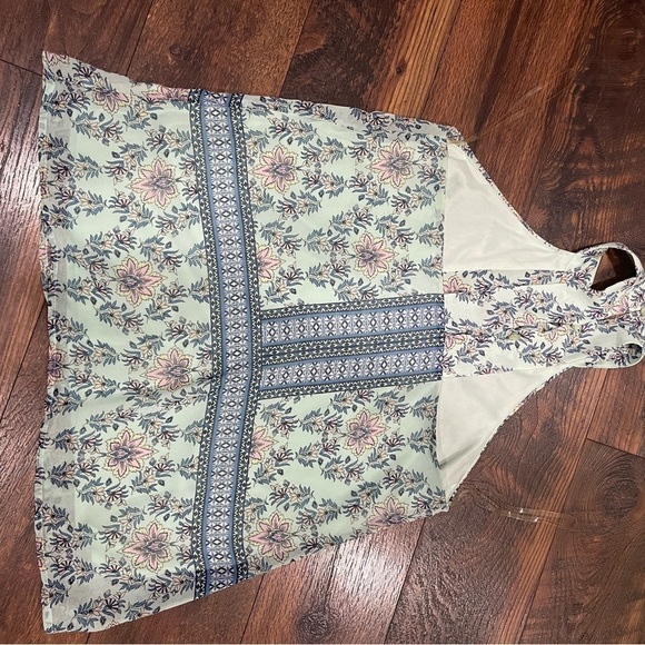 Blue Rain Floral Halter Tunic Top - Picture 3 of 8